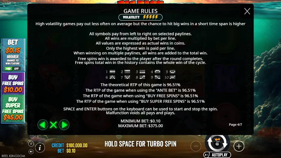 Big Bass Bonanza 1000 — reglas y RTP