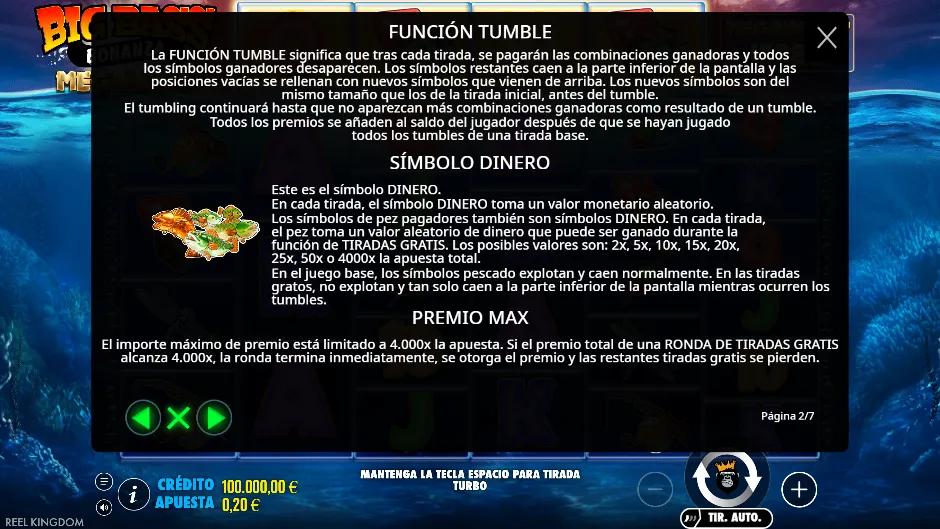 Función Tumble y símbolo Money