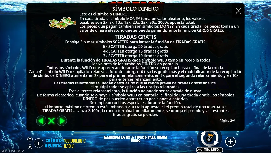 Símbolo Money y tiradas gratis